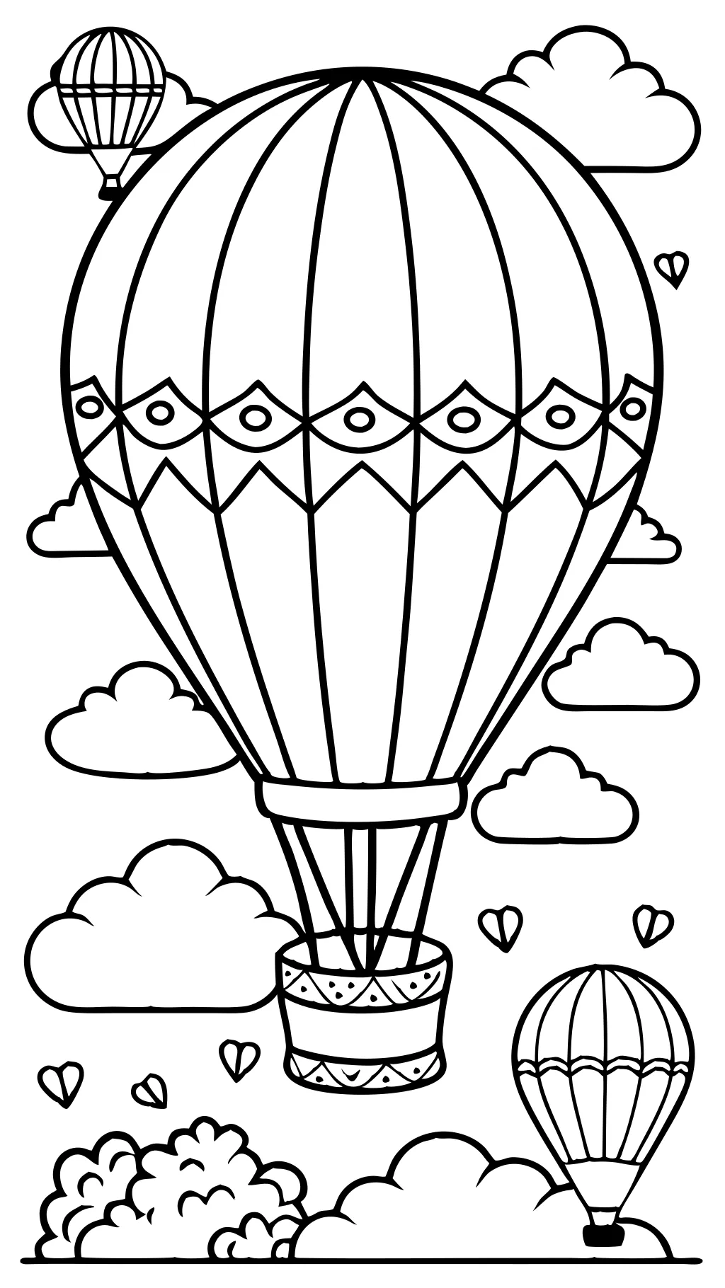 coloring pages of hot air balloons